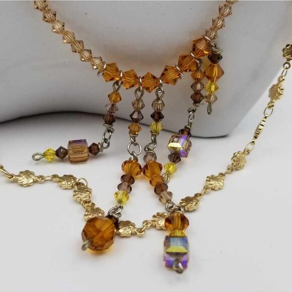 Gypsy secret  aurora borealis amber crystal necklace‎ N0125 - Picture 3 of 3